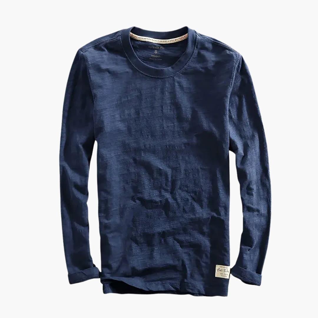 Men's Long-Sleeve T-Shirt with Crew Neck and Straight Hem - Opera New York
