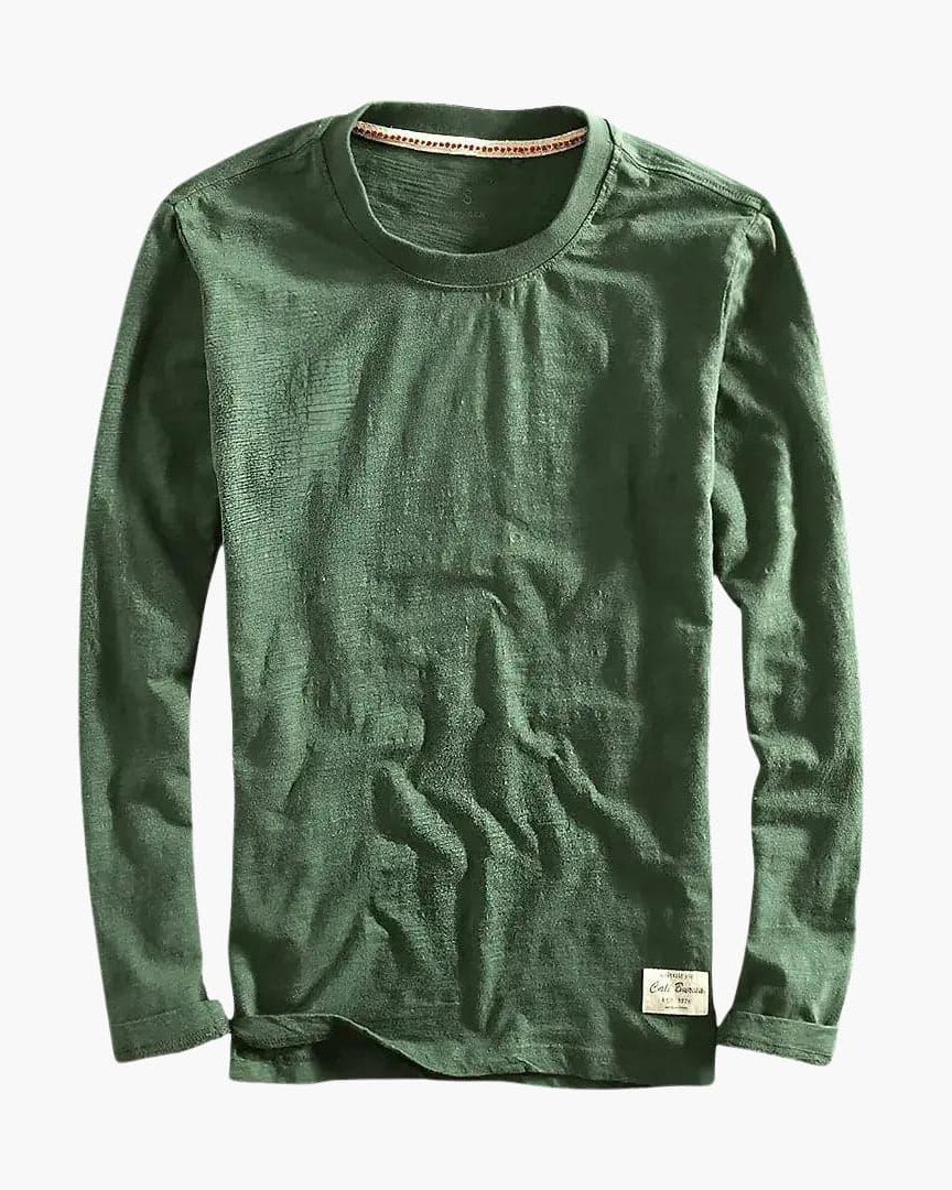 Men's Long-Sleeve T-Shirt with Crew Neck and Straight Hem - Opera New York