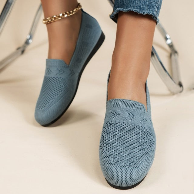 Women's Breathable Mesh Loafers with Slip-Resistant Sole