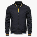 Men's Bomber Jacket with Zipper and Ribbed Cuff