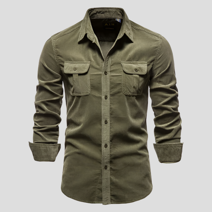 Men's Utility Shirt Long Sleeve with Chest Pockets
