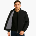 Men's Bomber Jacket with Zipper and Fleece Lining