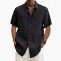 Men's Short Sleeve Shirt – Linen Button-Up Shirt for Summer