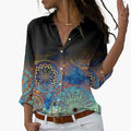 Flower Colorblock Blouse for Women - Stylish & Comfortable