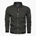 Men's jacket with front zipper and arm pocket