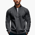 Men’s Bomber Jacket with High Collar and Front Zip