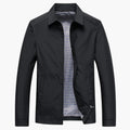 Men's Jacket with Checked Lining and Front Zipper