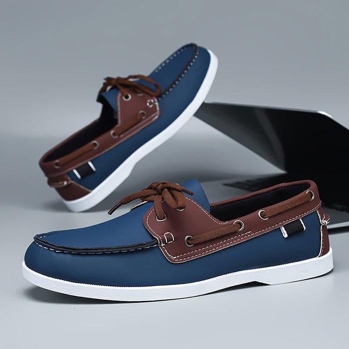 Men's Boat Shoes Lace-Up Moc Toe with Cushioned Footbed