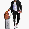 Men's Leisure Suit with Zipper Jacket and Jogging Pants