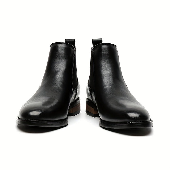 Men's Pointed-Toe Chelsea Boots with Elastic Gussets