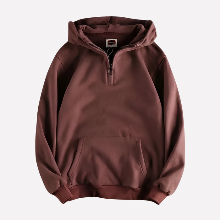 Men's Half-Zip Hoodie with Kangaroo Pocket