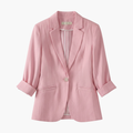 Women’s Linen Blazer with Roll-Up Sleeves