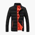 Men’s Quilted Puffer Jacket with Contrast Lining and Zip Pockets