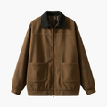 Men’s Vintage Bomber Jacket with Zip Closure and Front Pockets