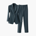 Women’s Blazer Set with Structured Fit and Straight Trousers