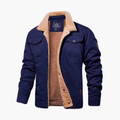 Men's Jacket with Button Closure and Sherpa Lining
