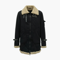 Men's Aviator Jacket with Shearling Collar and Zip Closure