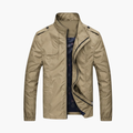 Men’s Jacket with Standing Collar and Zip Front