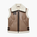 Women’s Sleeveless Vest with Faux Shearling Lining