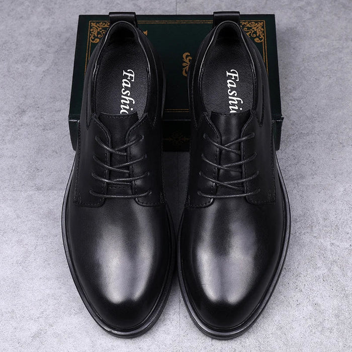 Men's Lace-Up Derby Shoes Leather Business Style