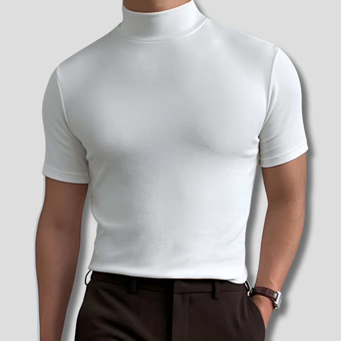 Men's Breathable Turtleneck Short Sleeve T-Shirt