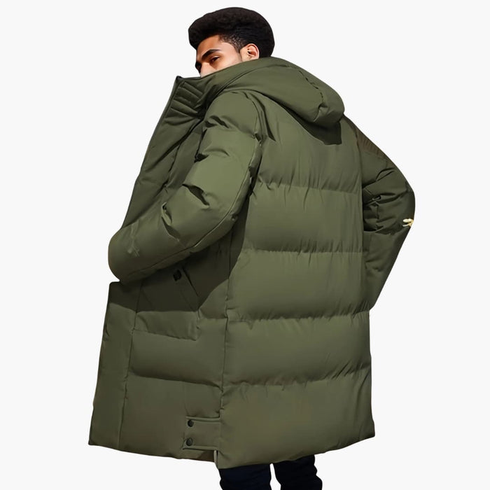 Men’s Long Jacket with Hood and Zipper