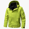 Men's Jacket with Hood, Zipper, and Multiple Pockets