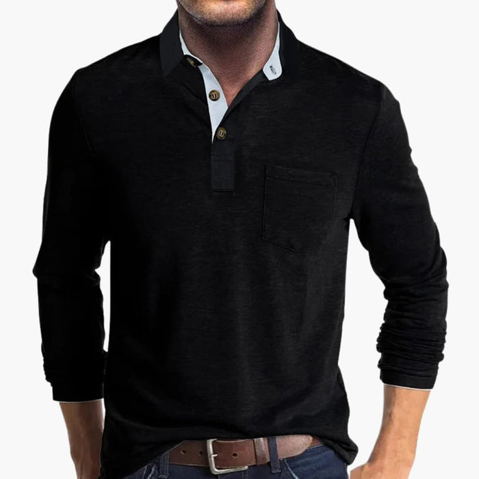 Men's Long Sleeve Shirt with Collar