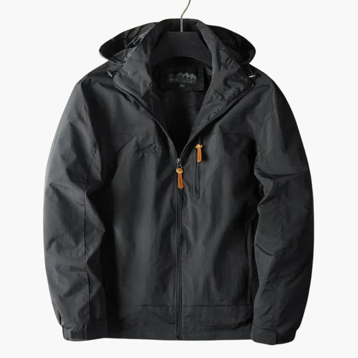Men's Outdoor Jacket with Hood and Zipper