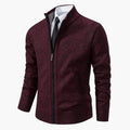 Men's Jacket with Stand-Up Collar and Front Zipper