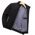 Men’s Bomber Jacket with Diamond Pattern and Zipper