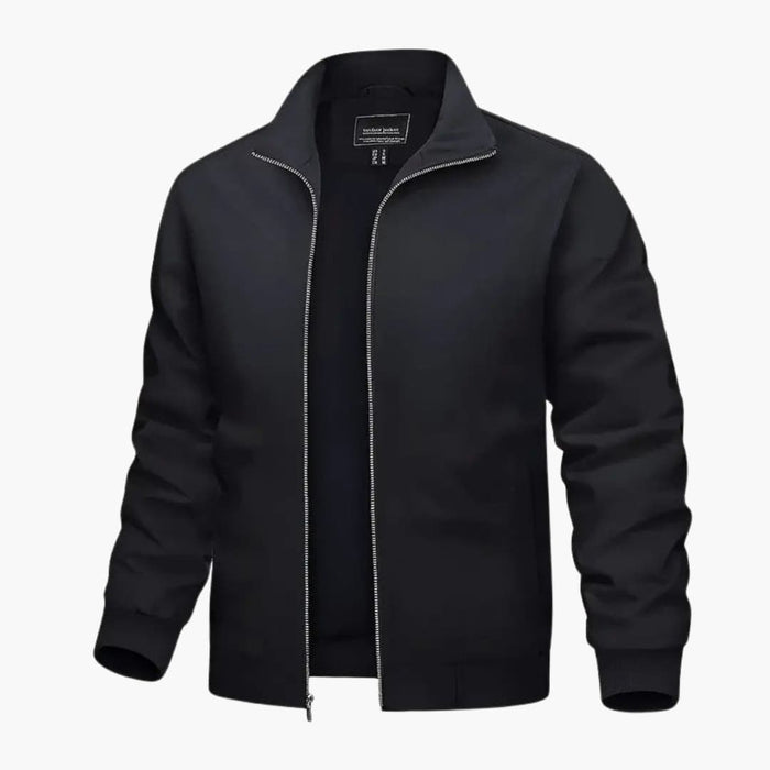 Men’s Bomber Jacket with Stand-Up Collar and Zip Closure