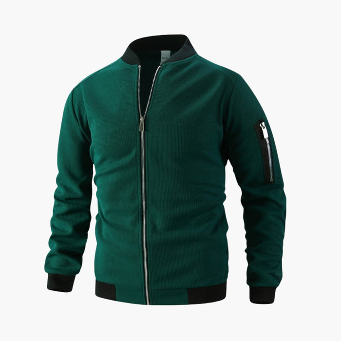 Men’s Bomber Jacket with Zip and Elastic Cuffs