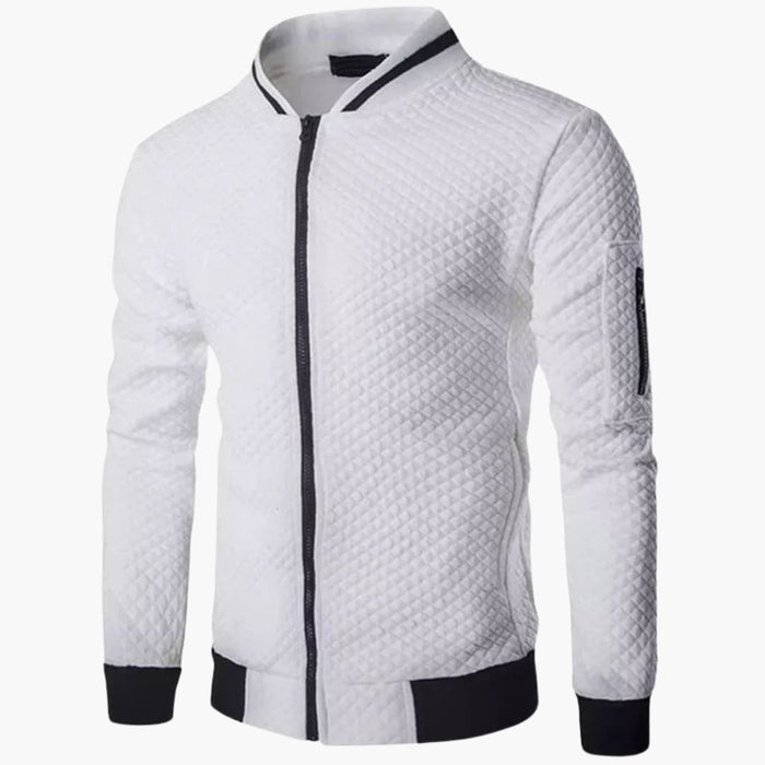 Men’s Bomber Jacket with Zip and Ribbed Cuffs