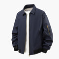 Men’s Bomber Jacket with Zipper Pockets and Ribbed Trim