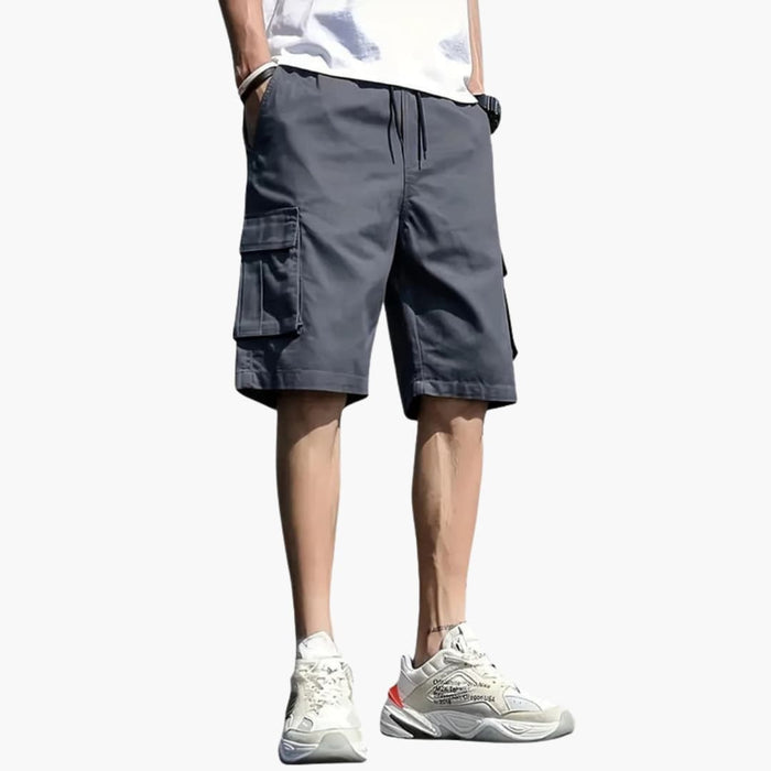 Men's Cargo Shorts with Drawstring and Flap Pockets
