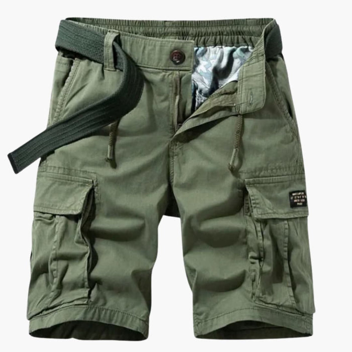 Men's Cargo Shorts with Elastic Waistband and Flap Pockets