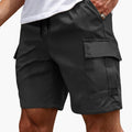 Men's Cargo Shorts with Multiple Pockets and Zipper Closure