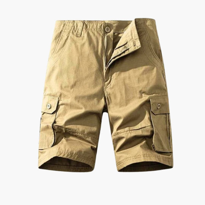 Men's Cotton Cargo Shorts with Belt Loops and Flap Pockets