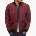 Men's Diamond Quilted Utility Bomber Jacket with Zip Pocket