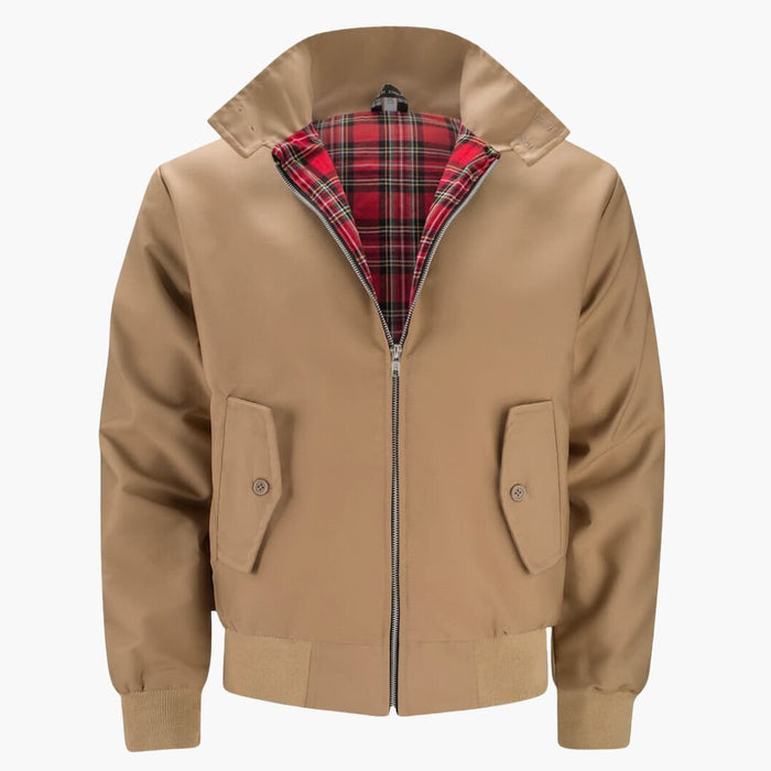 Men’s Jacket with Zipper Front and Ribbed Hem
