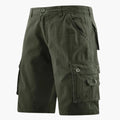 Men's Knee-Length Cargo Shorts with Elastic Waistband and Utility Pockets