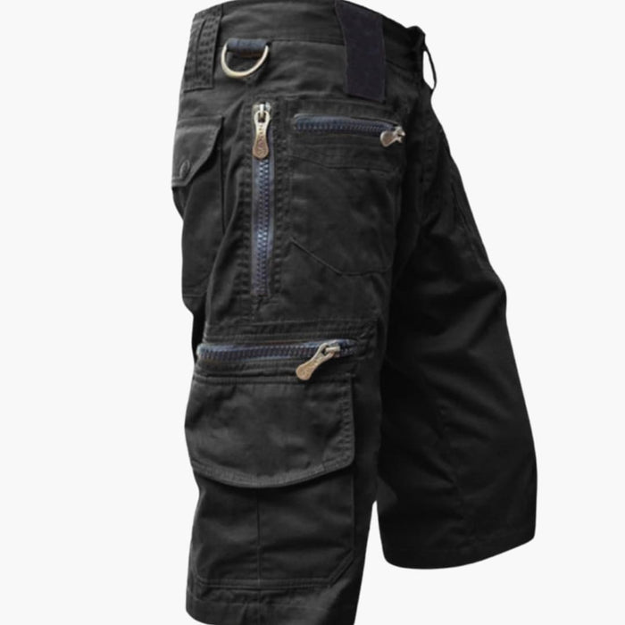 Men's Knee-Length Cargo Shorts with Straight Legs and Utility Pockets