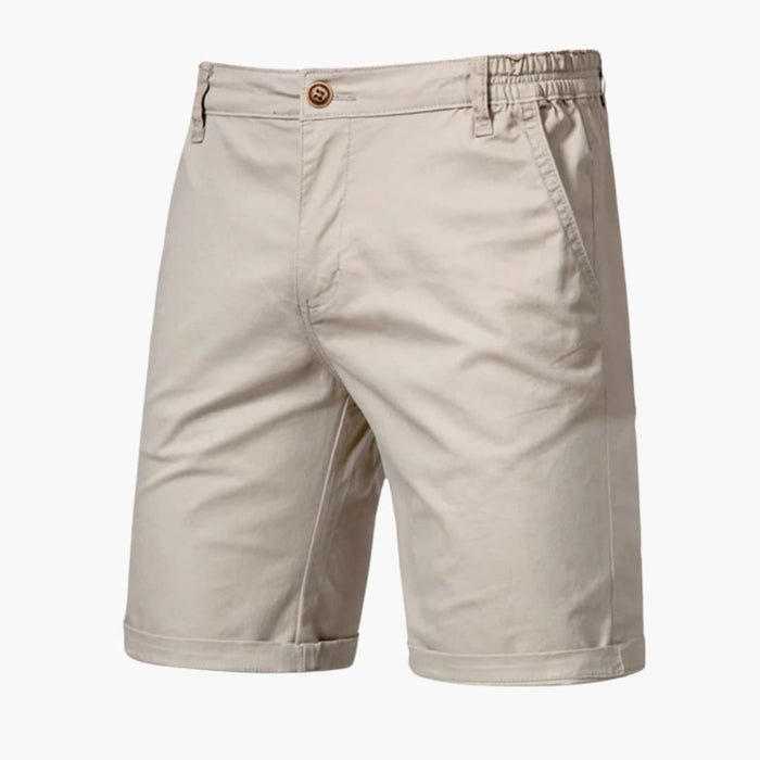 Men's Knee-Length Shorts with Belt Loops and Zip Closure