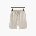 Men's Linen Shorts with Elastic Waistband and Side Pockets