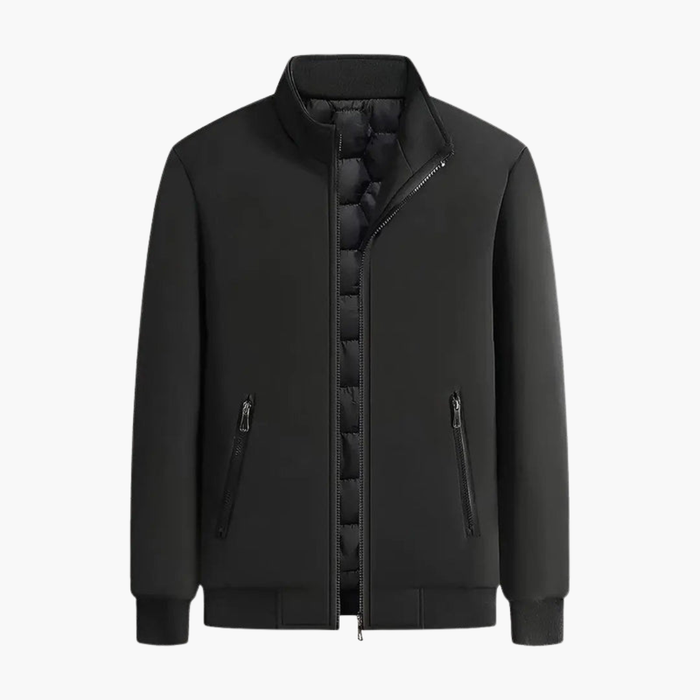 Men’s Padded Jacket with High Collar and Front Zip