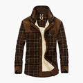Men’s Plaid Shirt Jacket with Fleece Lining