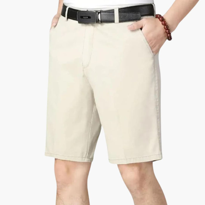 Men's Slim Shorts with Belt Loops and Zip Closure