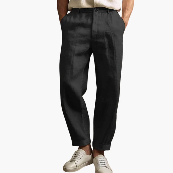 Men’s Summer Pants with Elastic Waist and Regular Fit