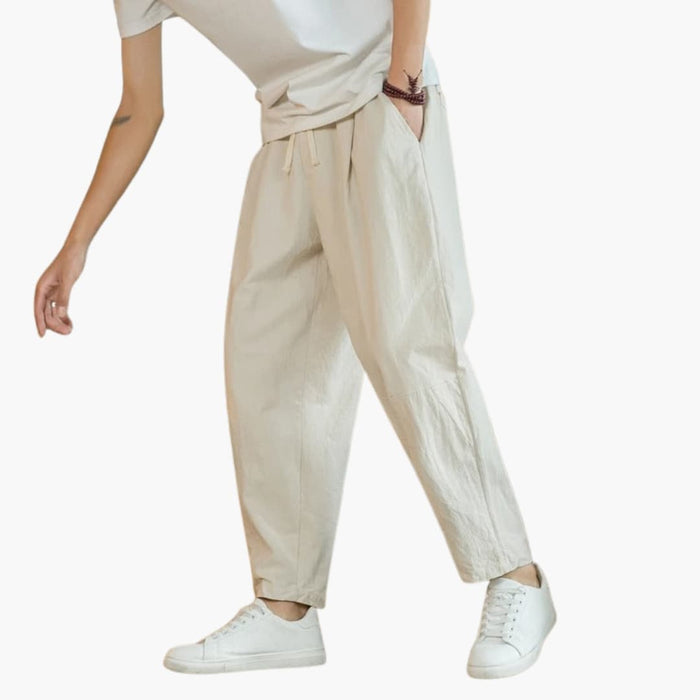 Men’s Summer Pants with Loose Fit and Piped Pockets